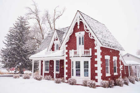 house in snow